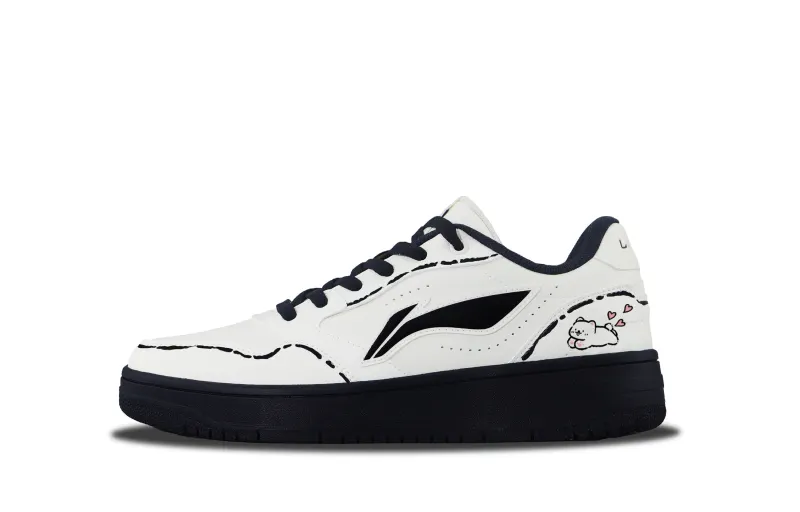 Li Ning Skyrim Slip Resistant Abrasion Resistant Low top Skateboard Shoes Unisex Ecru