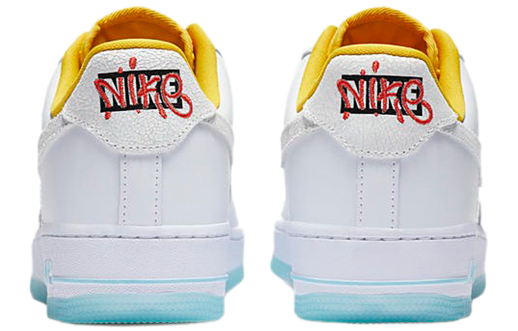 Женские кроссовки Nike Air Force 1 (бело-сине-оранжевые) — Белыйсинийоранжевый — фото 5