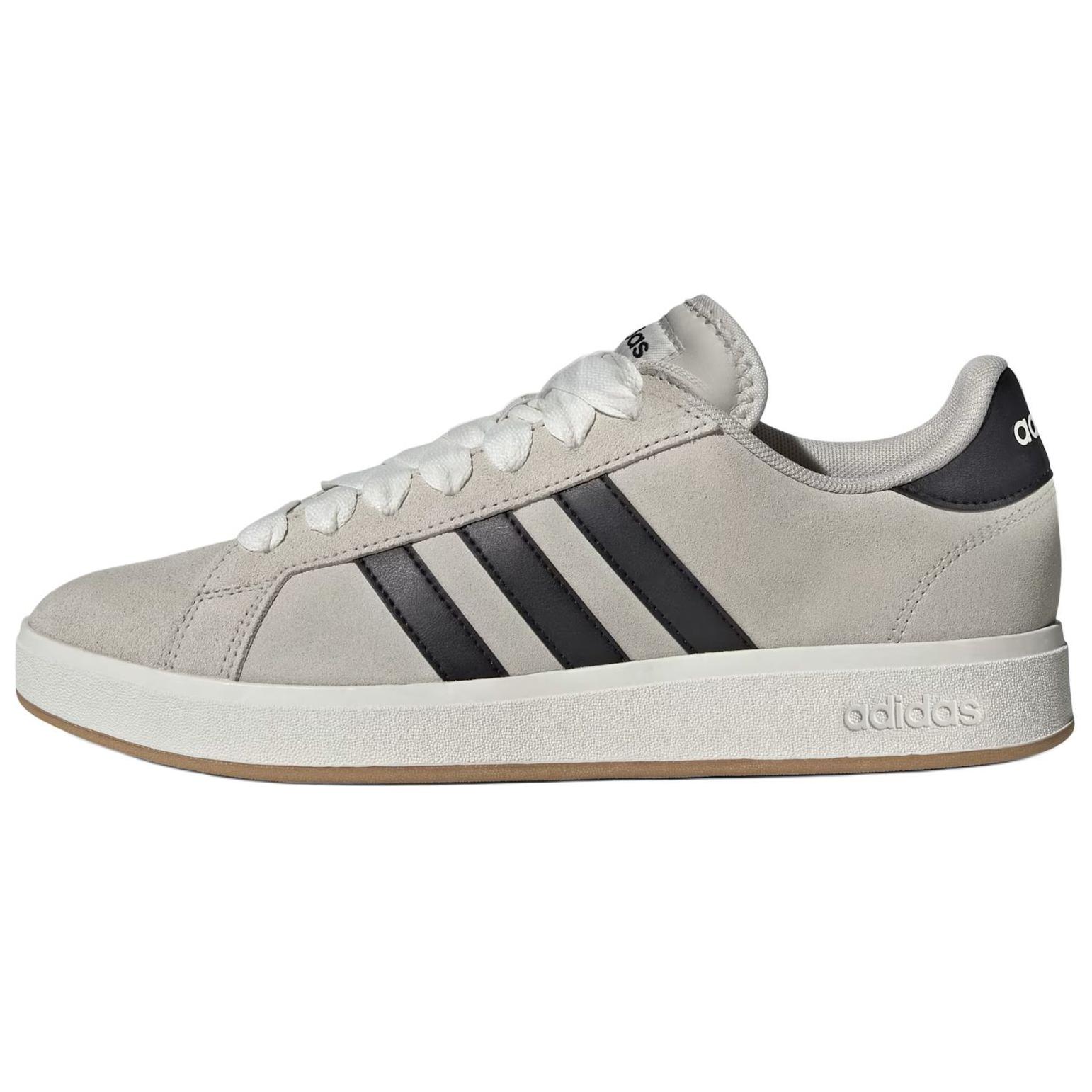 Мужские кеды adidas Grand Court Base 00s (серо-коричневые)