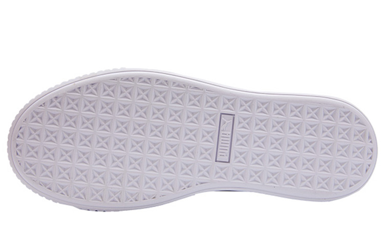 Женские кеды PUMA Suede Platform Dots Jr (серо-белые) — фото 5
