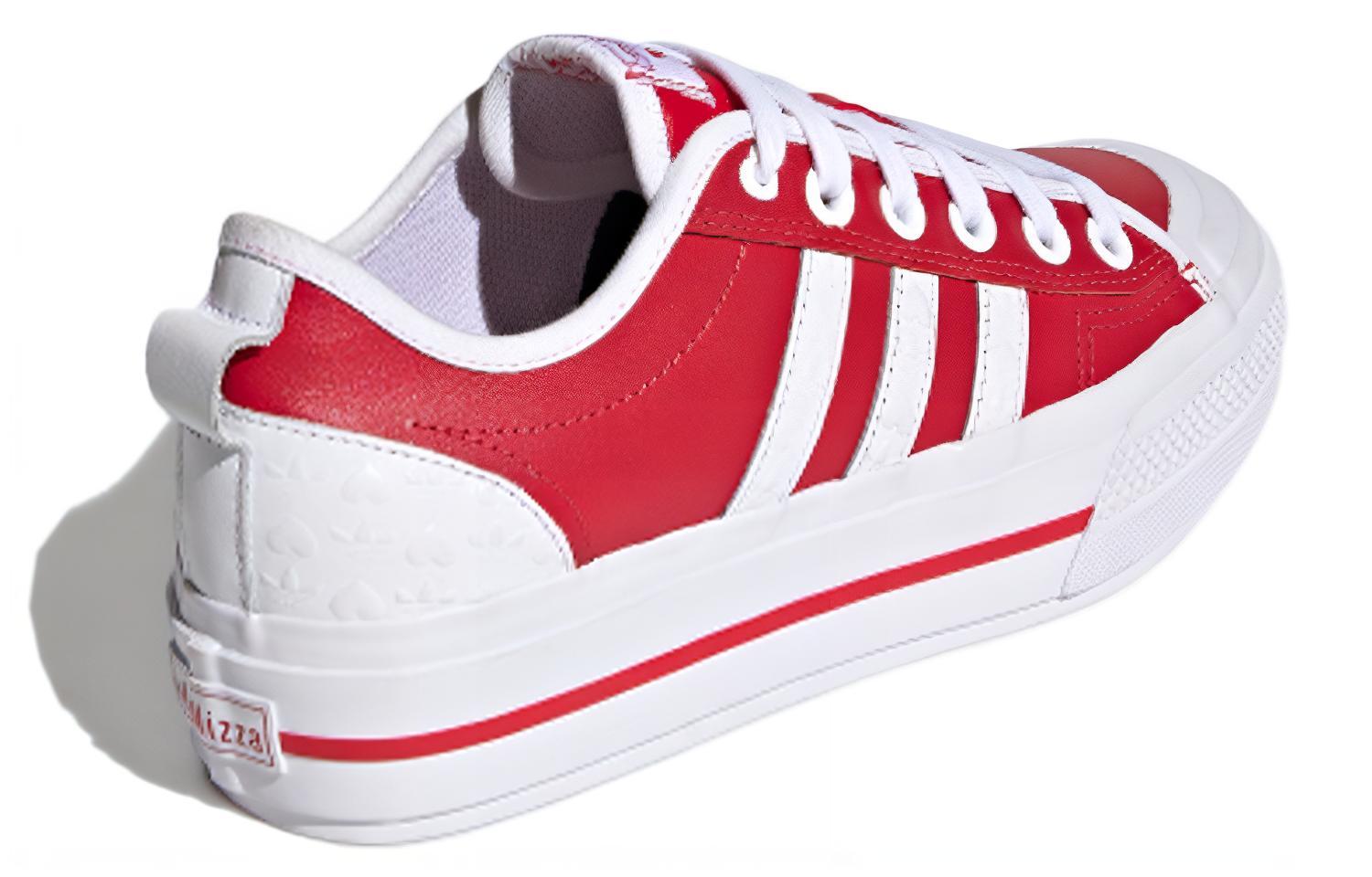 Женские кеды adidas originals NIZZA Rf Platform (красно-белые) — фото 4