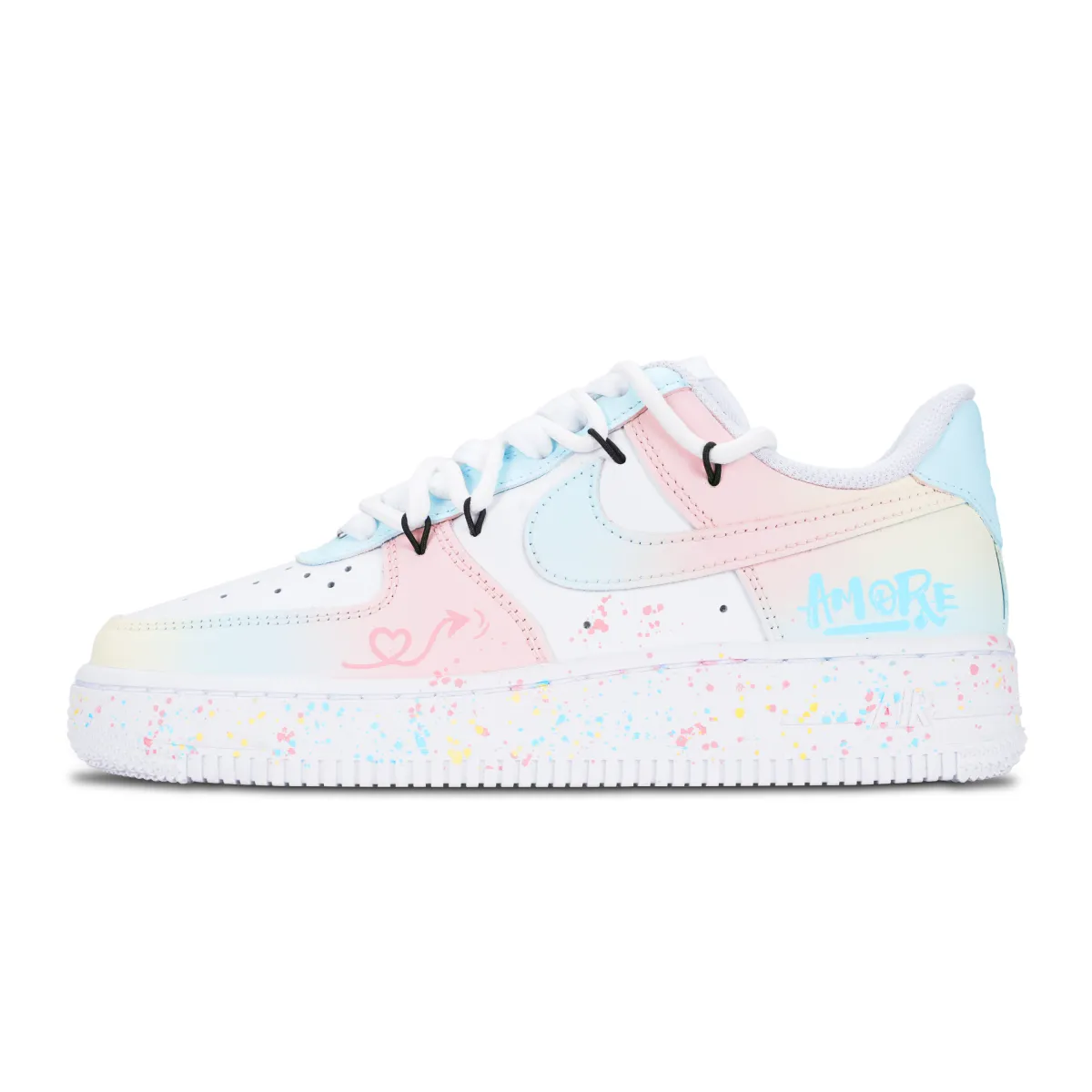 Nike Air Force 1 Multicolor Slip Resistant Abrasion Resistant Low top Skateboard Shoes Women's White Pink