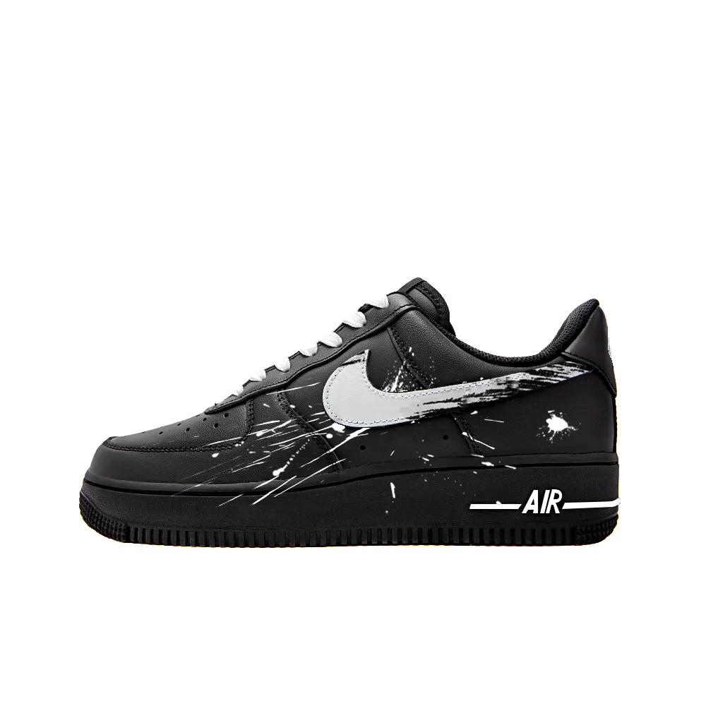 Nike Air Force 1 Abrasion Resistant Slip Resistant Low top Skateboard Shoes Women's Black Gray
