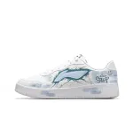 Li Ning Floating Boat Abrasion Resistant Lightweight Low top Skateboard Shoes Men's White Blue