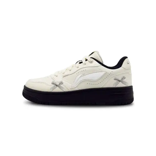 Li Ning Tianji Soft Slip Resistant Abrasion Resistant Low top Skateboard Shoes Women's Silver