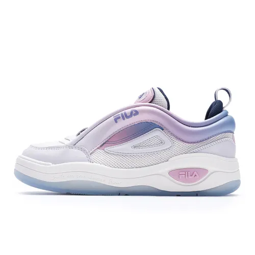 FILA Cushioning, Wear Resistant Low top Skateboard Shoes Women's Milk White/Rain Mist Gray