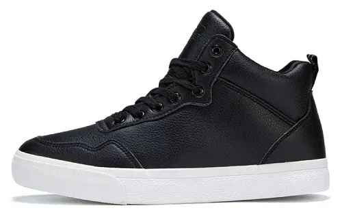 Li Ning PU, Textile Thermal, Slip Resistant, And Abrasion Resistant Coverage Mid top Skateboard Shoes Unisex