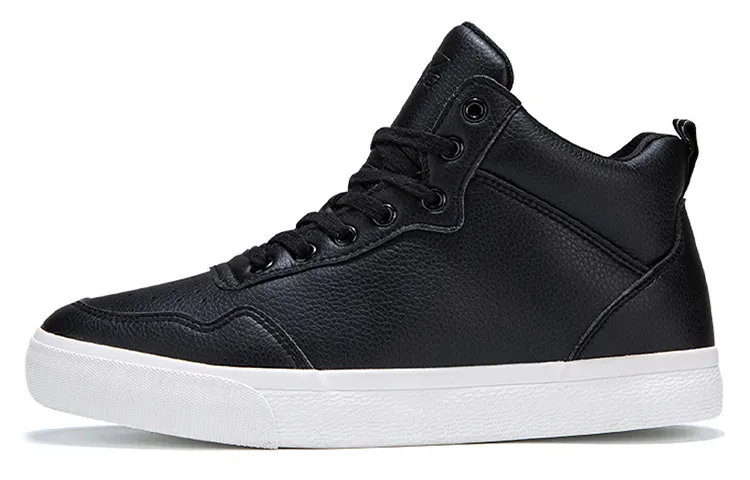 Li Ning PU, Textile Thermal, Slip Resistant, And Abrasion Resistant Coverage Mid top Skateboard Shoes Unisex