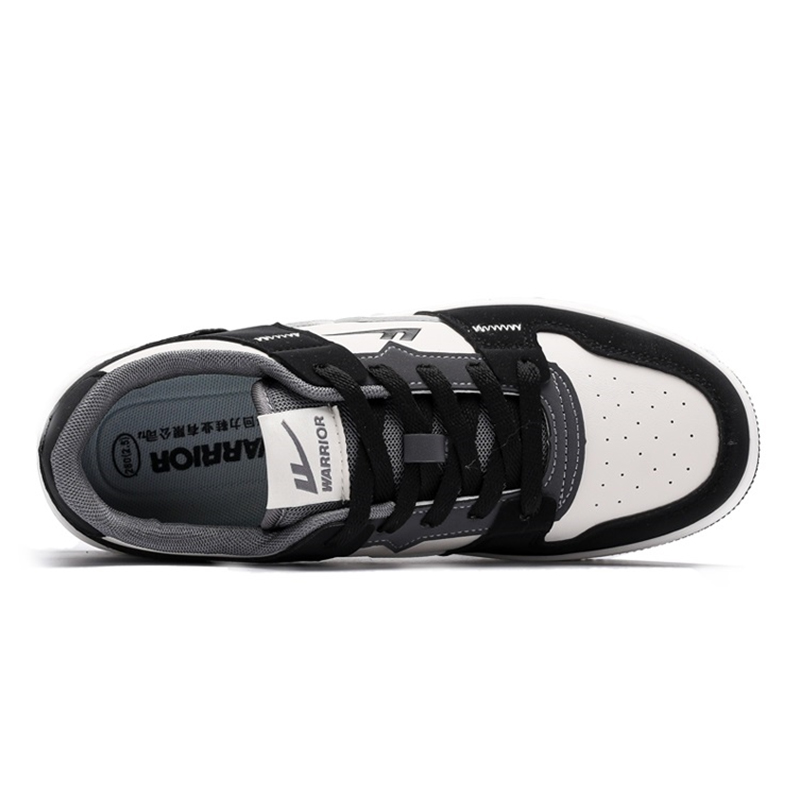 WARRIOR Synthetic Leather Abrasion Resistant Lightweight Height Increasing Low top Skateboard Shoes Unisex Couple's