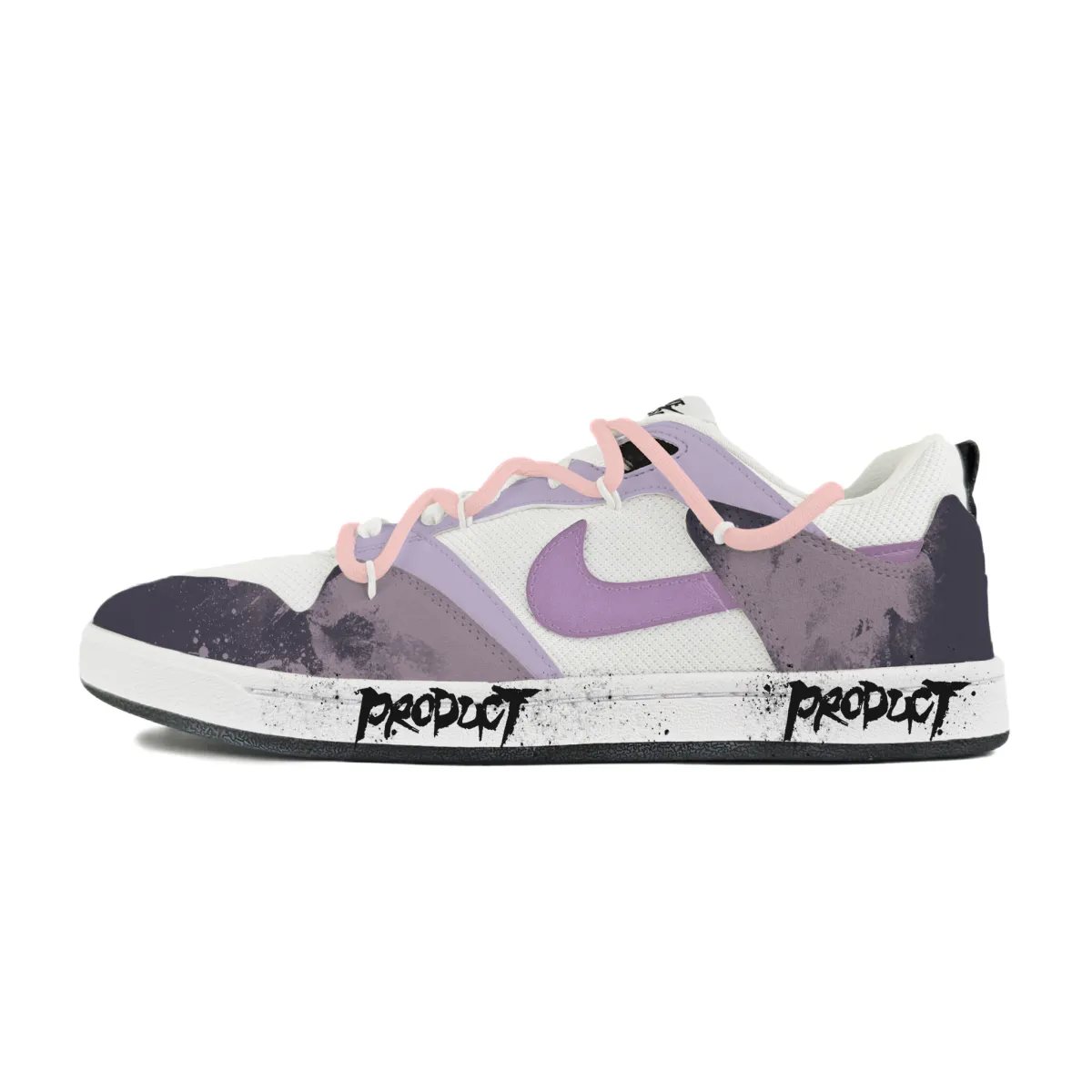 Nike SB Alleyoop Abrasion Resistant Low top Skateboard Shoes Men's White Black Purple