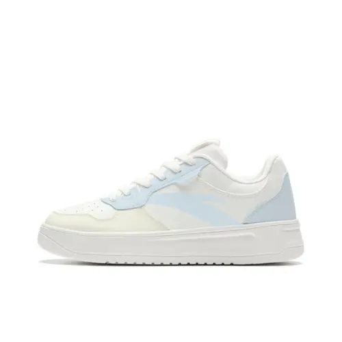Anta Abrasion Resistant Lightweight Slip Resistant Low top Skateboard Shoes Women's White Yellow Blue