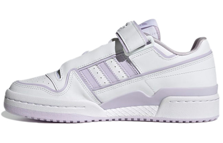 Женские кеды adidas originals FORUM Plus (бело-фиолетовые) — фото 1