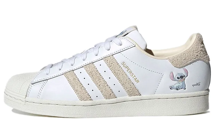 Adidas Originals x Lilo & Stitch SUPERSTAR Casual Abrasion Resistant Low top Skateboard Shoes Unisex Cloud White