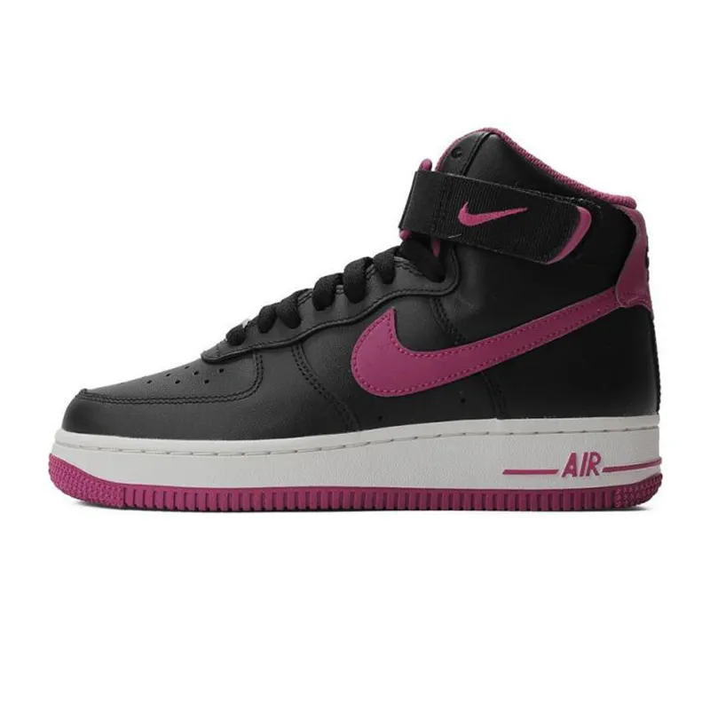 Nike Air Force 1 Slip Resistant Abrasion Resistant High top Skateboard Shoes Women's Black Purple