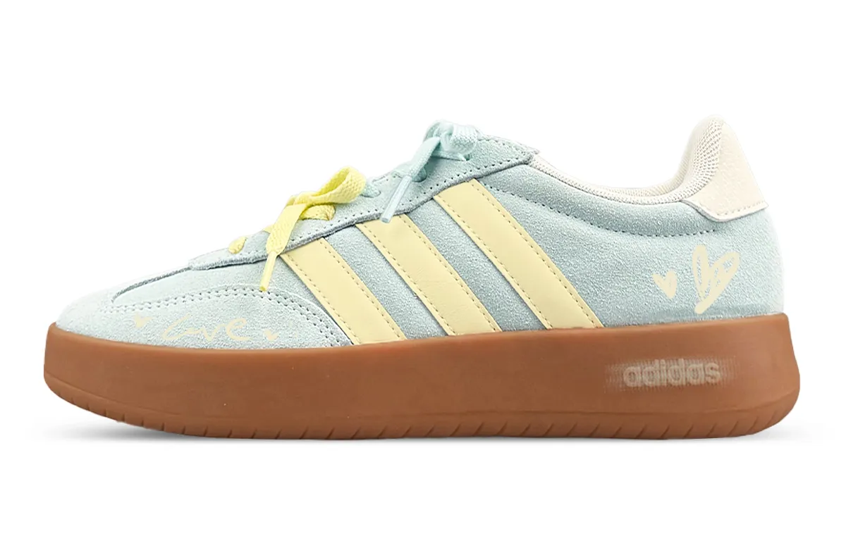 Adidas BARREDA Abrasion Resistant Low top Skateboard Shoes Unisex Green Yellow