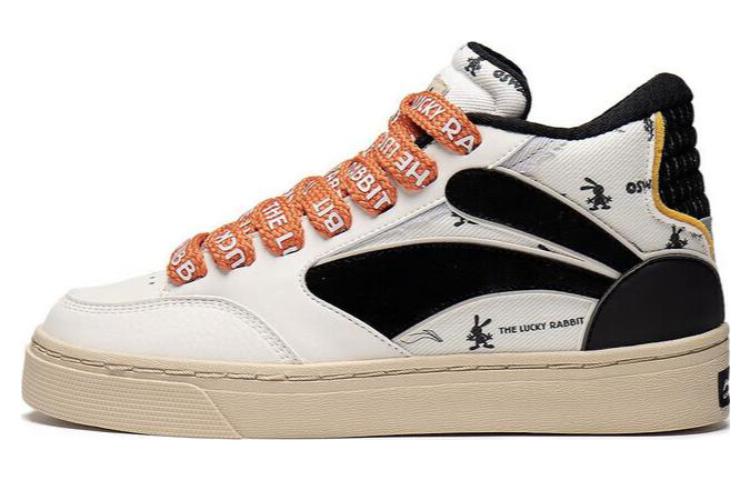 Li Ning Wave 180 Abrasion Resistant Breathable Mid top Skateboard Culture Skateboard Shoes Men's White Black