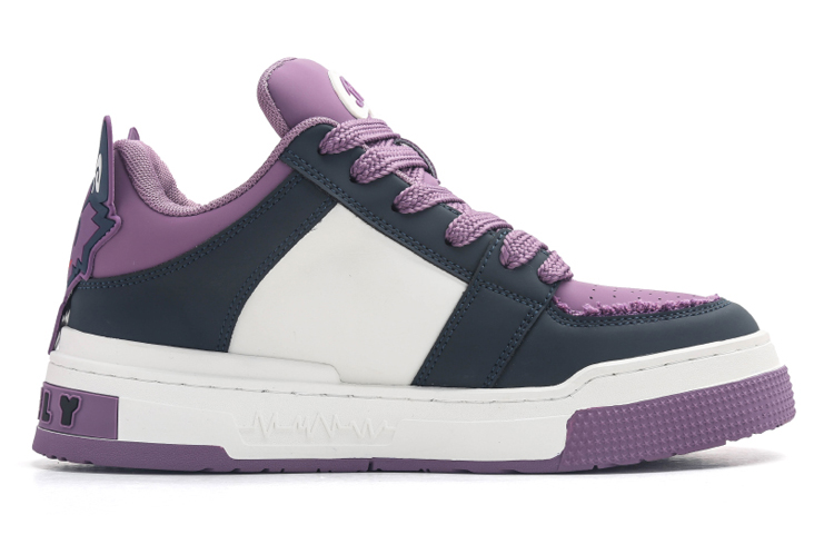 Jifffly Slip Resistant, Abrasion Resistant, Height Increasing Low top Skateboard Shoes Unisex Purple Gray