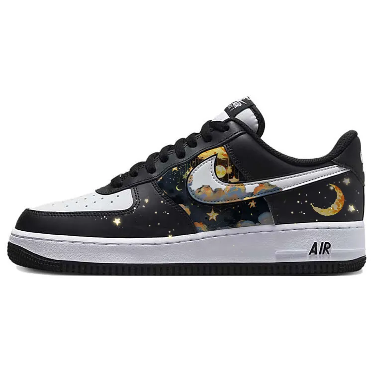 Nike Air Force 1 Dreamy Galaxy, Wish Moon Low top Skateboard Shoes Unisex Black