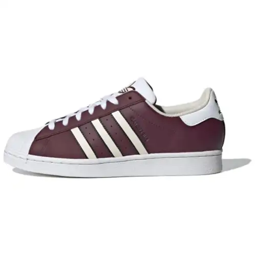 Adidas Originals SUPERSTAR Comfortable And Lightweight Low top Skateboard Shoes Women's Burgundy