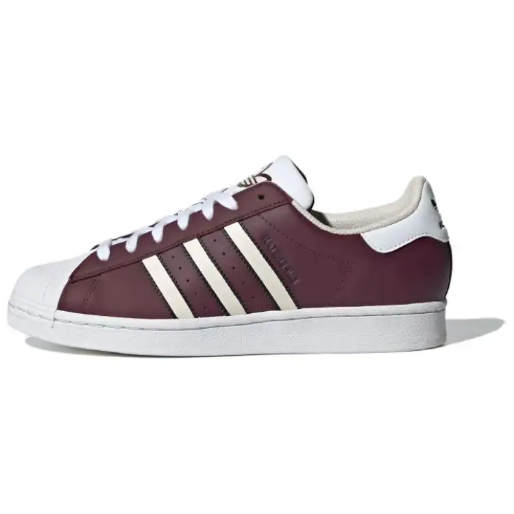 Adidas Originals SUPERSTAR Comfortable And Lightweight Low top Skateboard Shoes Women's Burgundy