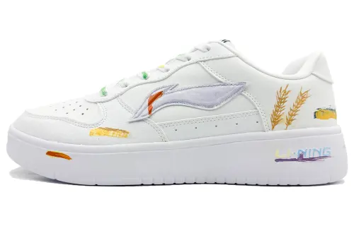 Li Ning Floating Boat Slip Resistant, Abrasion Resistant, Breathable Low top Skateboard Shoes Men's White Yellow
