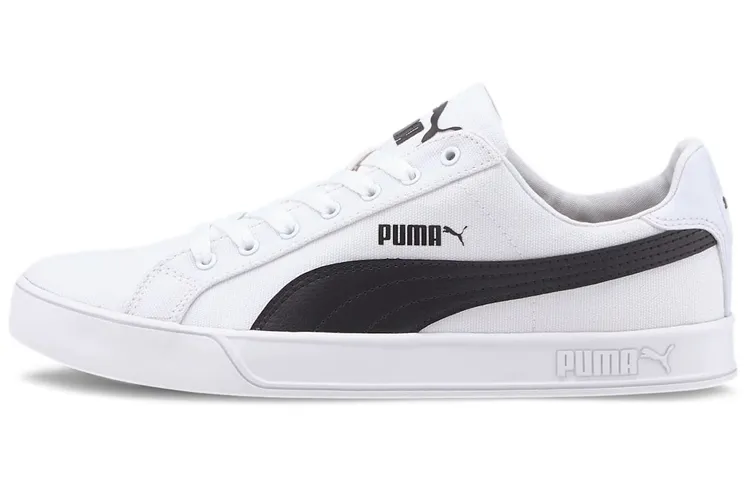 PUMA Smash Vulc Canvas Lightweight Low top Skateboard Shoes Unisex White