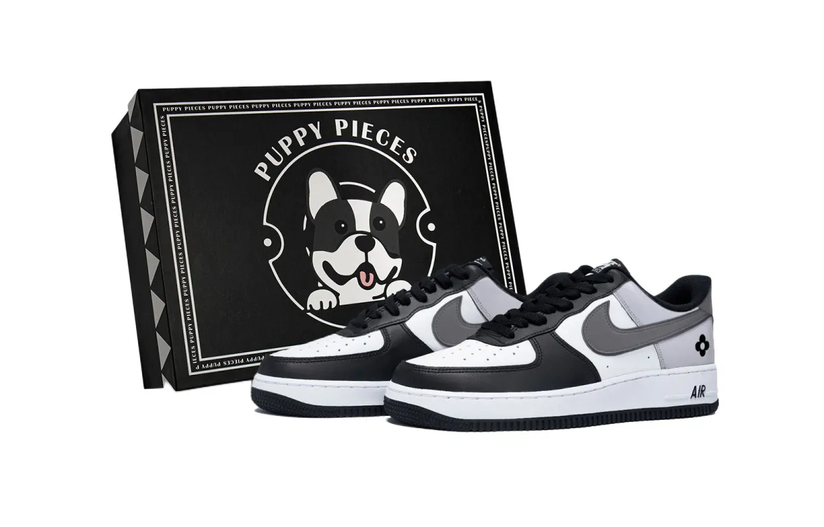 Nike Air Force 1 Rose Smoke Gray, Special Shoe Box Slip Resistant Low top Skateboard Shoes Men's White Dark Gray