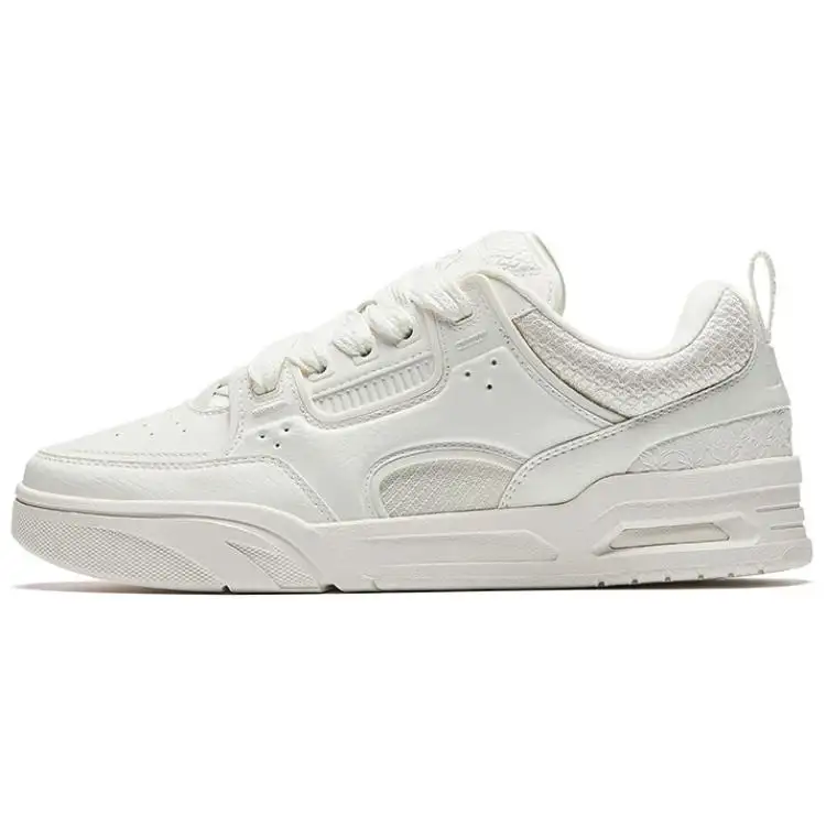Anta Slip Resistant Cushioning Low top Skateboard Shoes Men's Ivory White