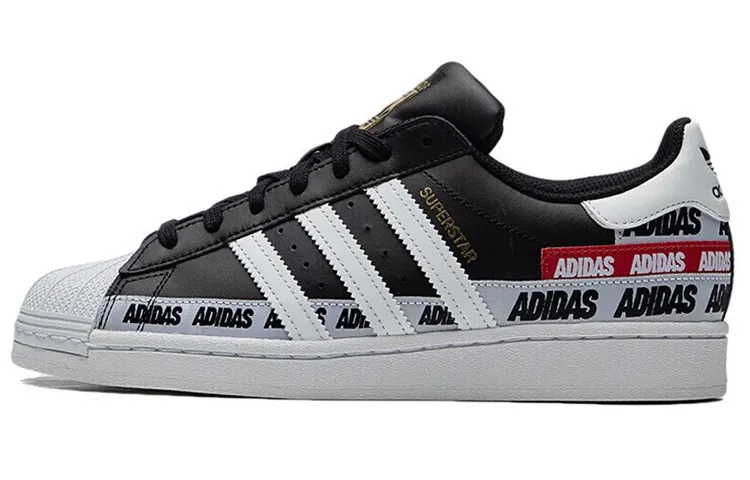 Adidas Superstar 'Wordmark Heel Stripe - Core Black'