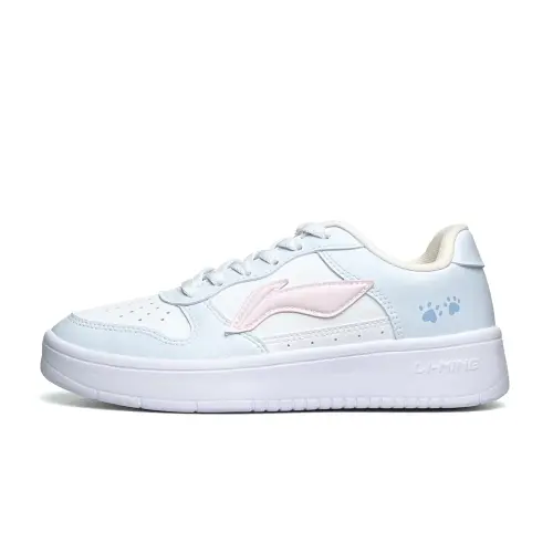 Li Ning Floating Boat Slip Resistant Lightweight Non slip Lightweight Low top Skateboard Shoes Unisex Blue Pink