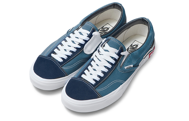 Слипоны Vans slip-on Cap / (сине-белые) — фото 2