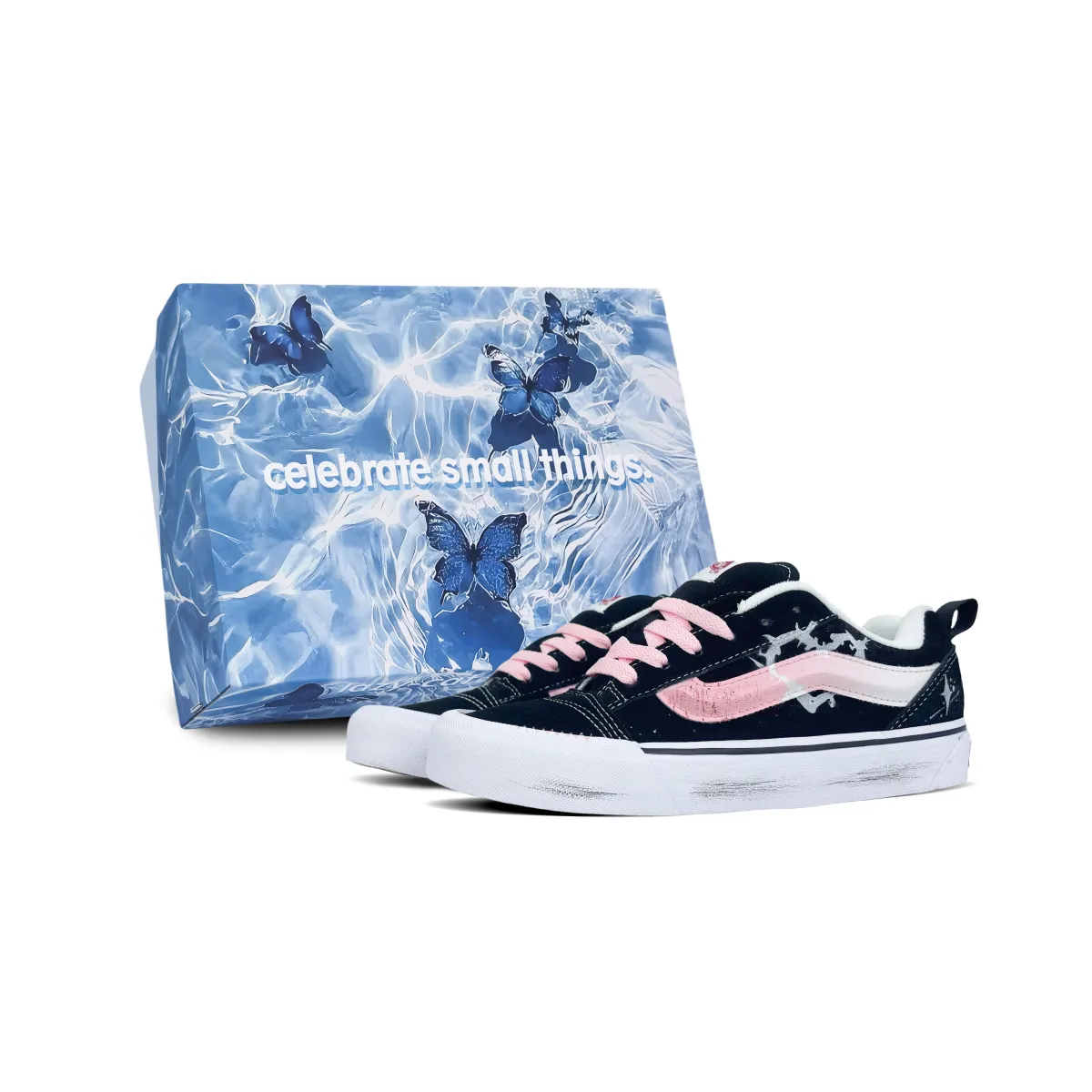 Vans Knu Skool Abrasion Resistant Low top Skateboard Shoes Unisex Black Pink