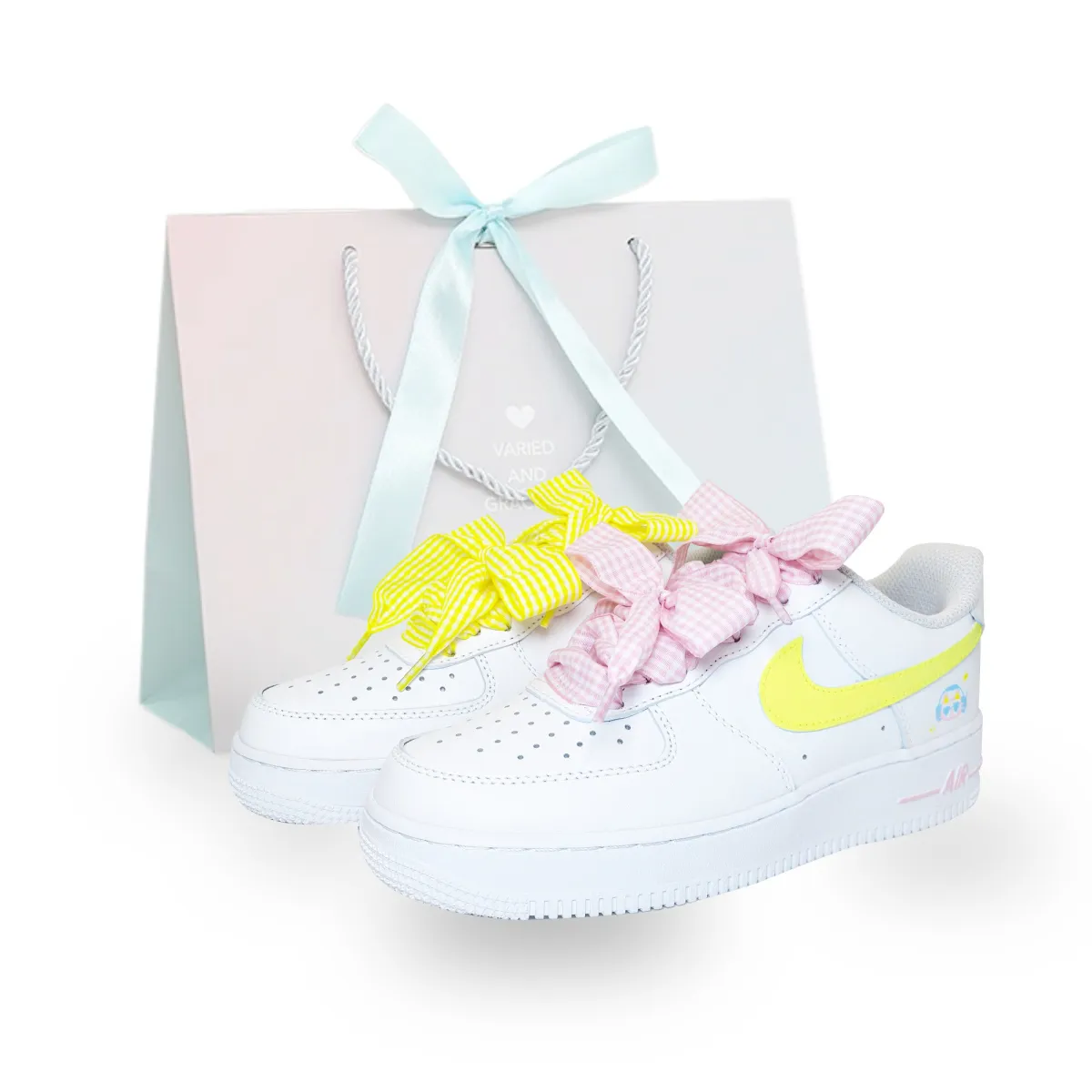 Nike Air Force 1 Cocoa Drummer Pu Abrasion Resistant Low top Skateboard Shoes Unisex Pink Yellow