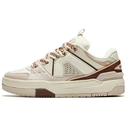 Anta Good Things Will Happen Slip Resistant Abrasion Resistant Low top Skateboard Shoes Women's Beige Red