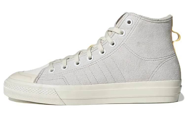 Adidas Originals Nizza Hi Rf Hi Rf Slip Resistant Abrasion Resistant Mid top Skateboard Shoes Men's Beige Gray