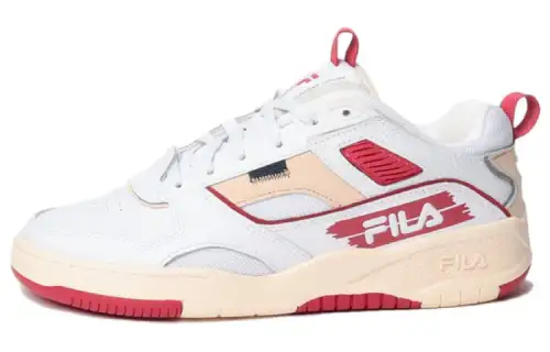 FILA Corda Slip Resistant Abrasion Resistant Low top Skateboard Shoes Men's White Red
