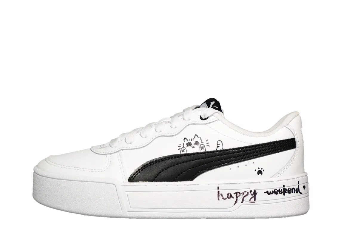 PUMA Skye Leather Wear resistant And Lightweight Low top Skateboard Shoes Women's