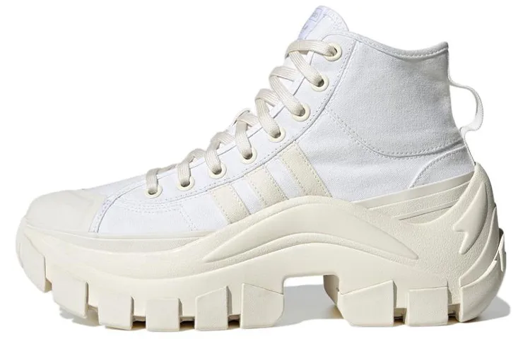 Adidas Originals NIZZA Hi Xy22 Slip Resistant Abrasion Resistant Mid top Skateboard Shoes Unisex White