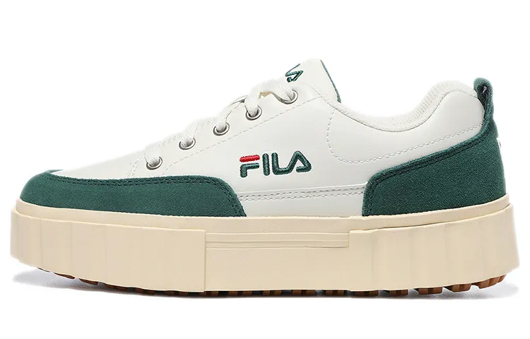FILA Split Suede Low top Skateboard Shoes Women's White Green