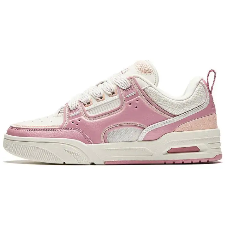 Anta Abrasion Resistant Lightweight Height Increasing Low top Skateboard Shoes Women's White Pink