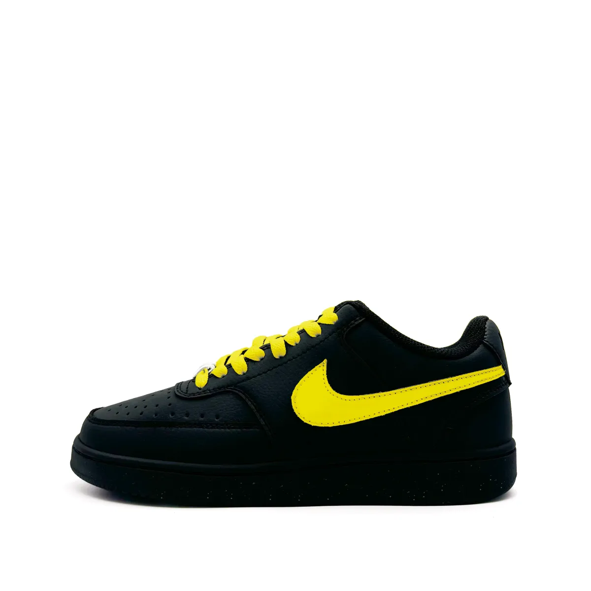 Nike Court Vision Abrasion Resistant Abrasion Resistant Low top Skateboard Shoes Unisex Black Yellow