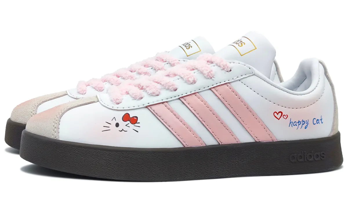 Adidas VL COURT 2.0 Low top Skateboard Shoes Unisex White Pink