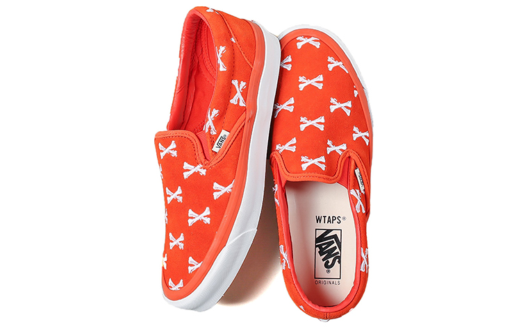 Кеды WTAPS x Vans Vault Classic Slip-On OG LX (оранжевые) — Оранжевый — фото 3