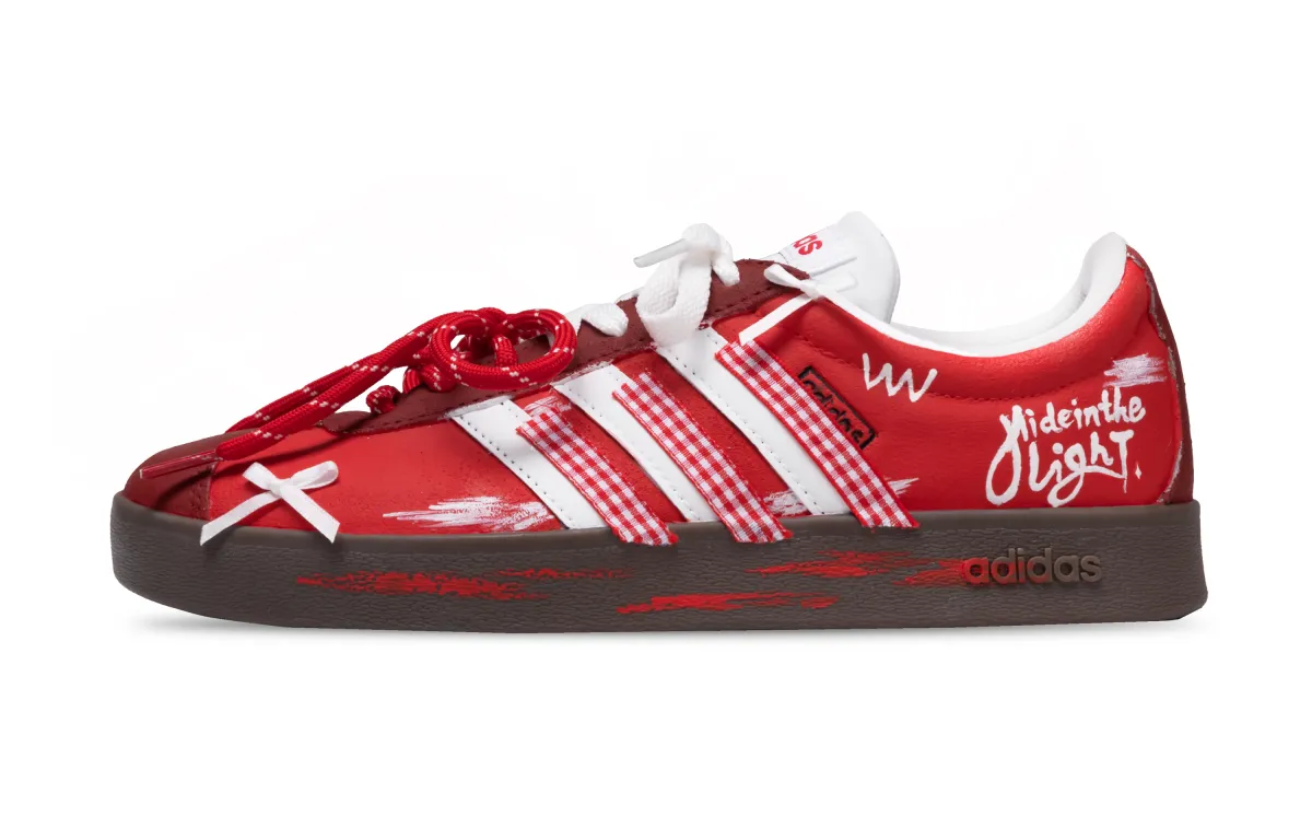 Adidas VL COURT 2.0 Butterfly Plaid Abrasion Resistant Low top Skateboard Shoes Unisex