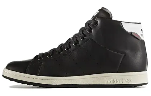 Adidas Originals StanSmith Abrasion Resistant Slip Resistant Mid top Skateboard Shoes Unisex Bright Black