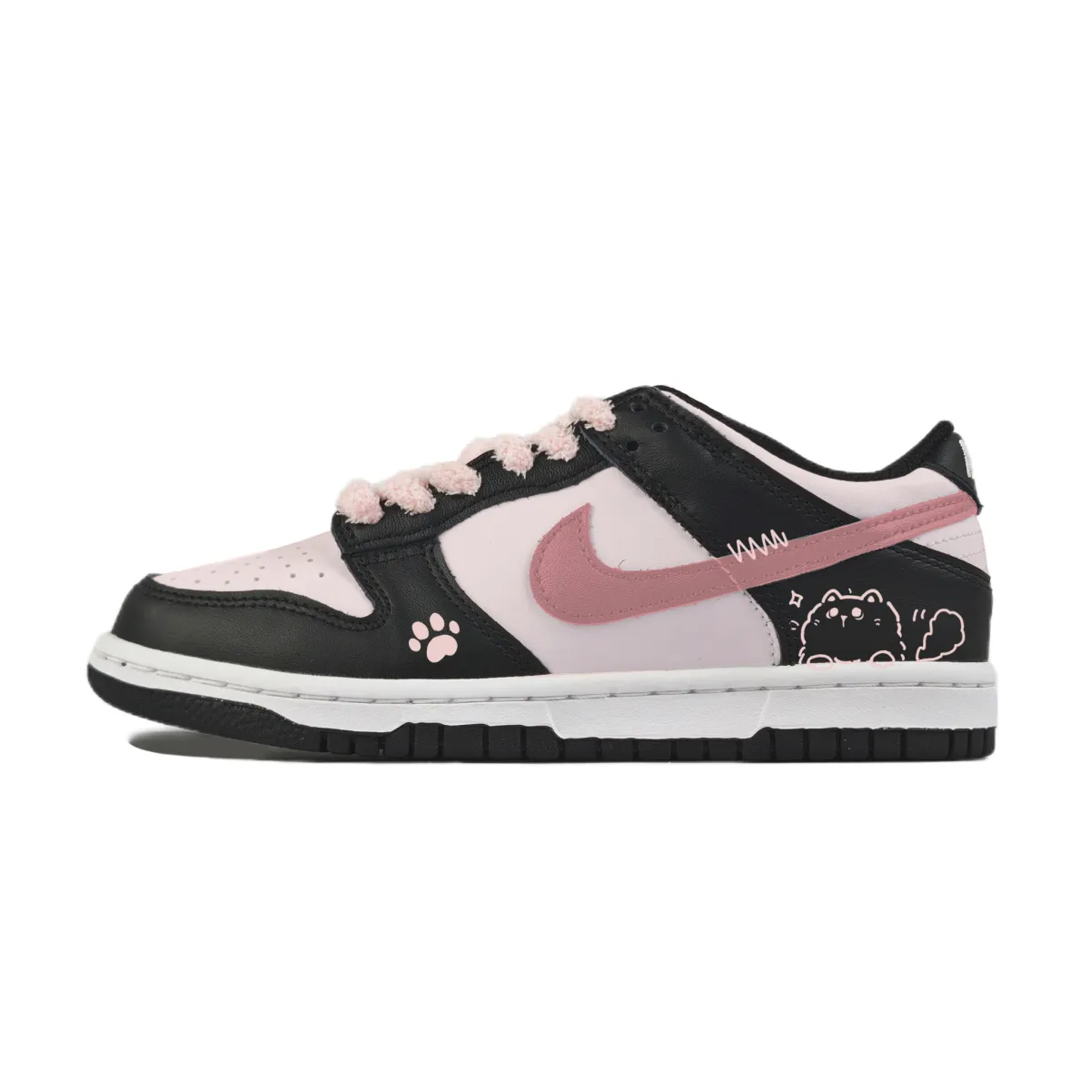 Nike Dunk Abrasion Resistant Low top Skateboard Shoes Unisex Black White