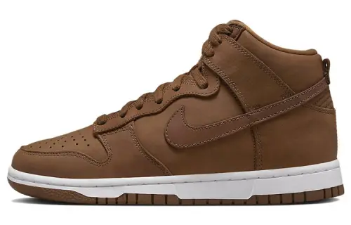 Nike Dunk High SURFACES Leather Slip Resistant, Abrasion Resistant, Lightweight High top Skateboard Shoes Unisex Brown