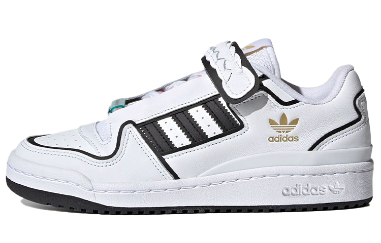 Женские кеды adidas originals FORUM Plus "i love dance" (бело-черные) — фото 1