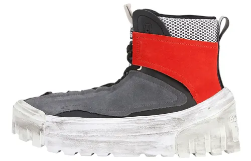 Onitsuka Tiger Chunky Runner Mt Cow Leather, Textile, Synthetic Leather Comfortable High top Skateboard Shoes Unisex