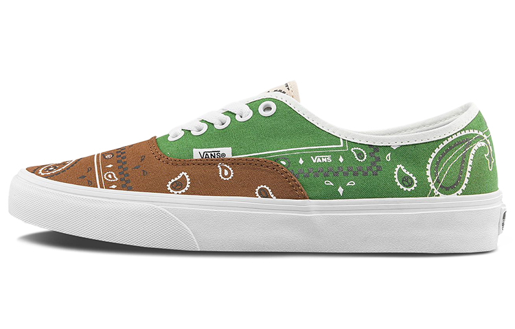 Vans Authentic Series Classic Casual Cashew Flower Low-top Sneakers Unisex Brown-Green